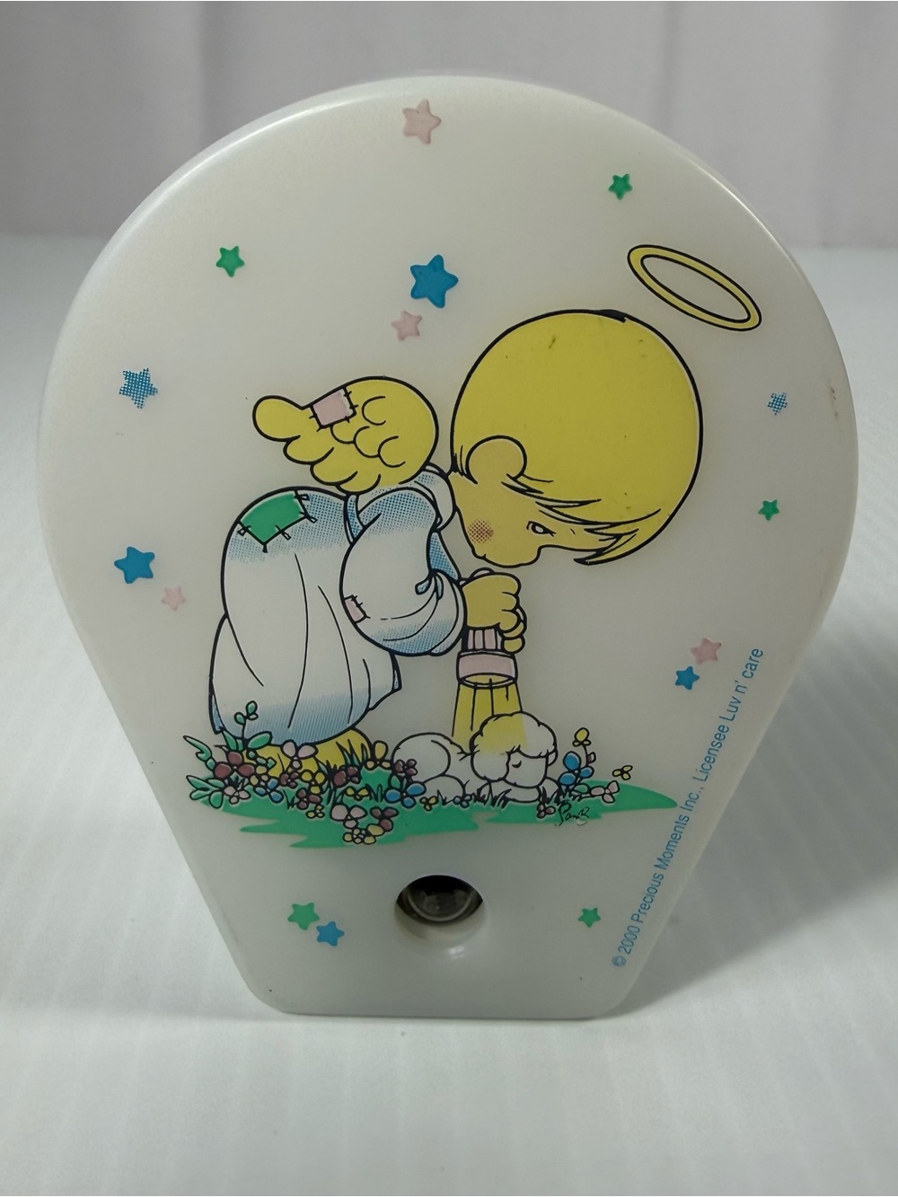 Vtg Precious Moments Sensor Activated Night Light Boy Angel Luv N Care 2000